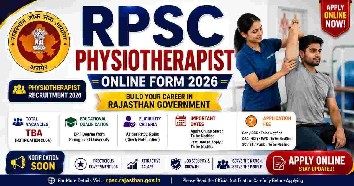 RPSC Physiotherapist Online Form 2026