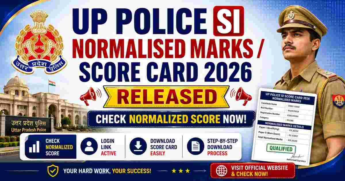 UP Police SI Normalised Marks 2026