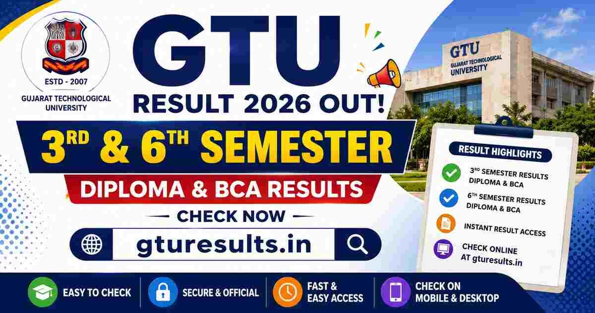 GTU 3rd and 6th Sem Result 2026