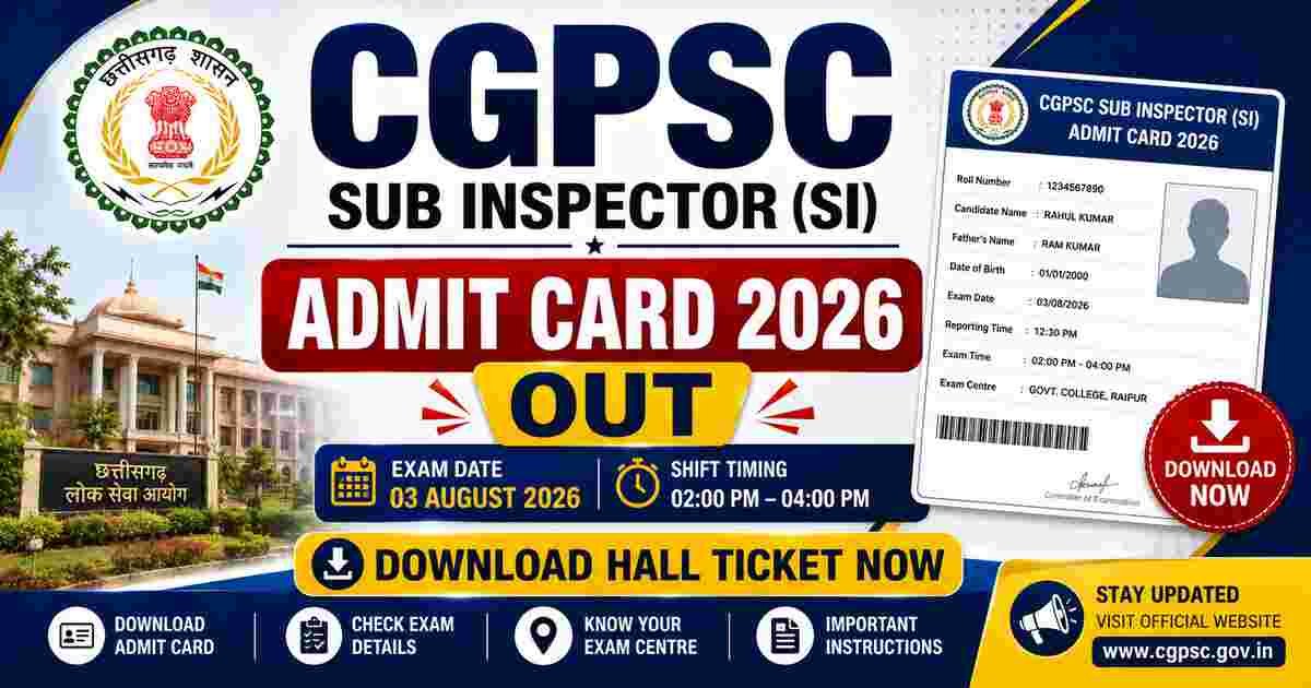 CGPSC Sub Inspector SI Admit Card 2026