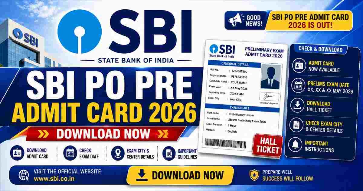SBI PO Pre Admit Card 2026