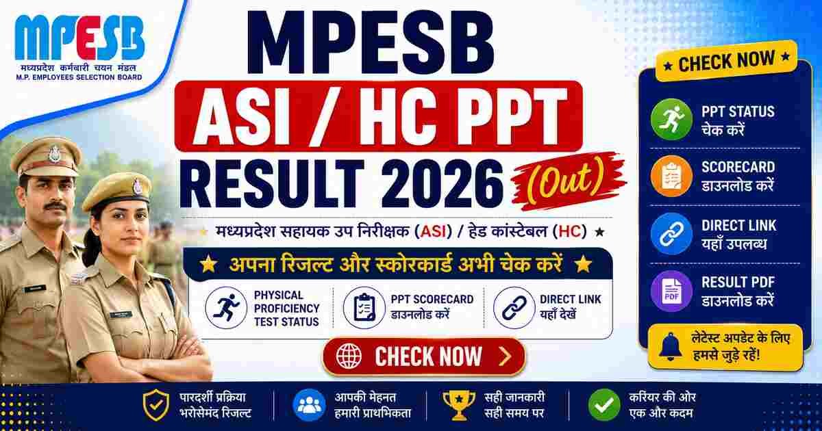 MPESB ASI / HC PPT Result 2026