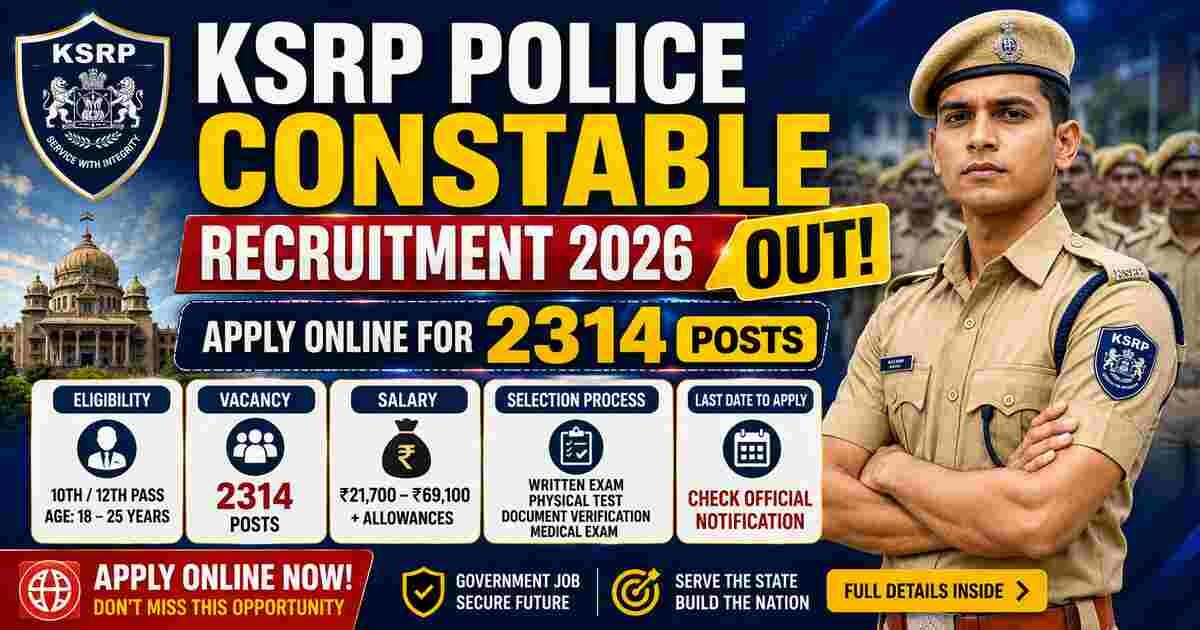 KSRP Police Constable Recruitment 2026