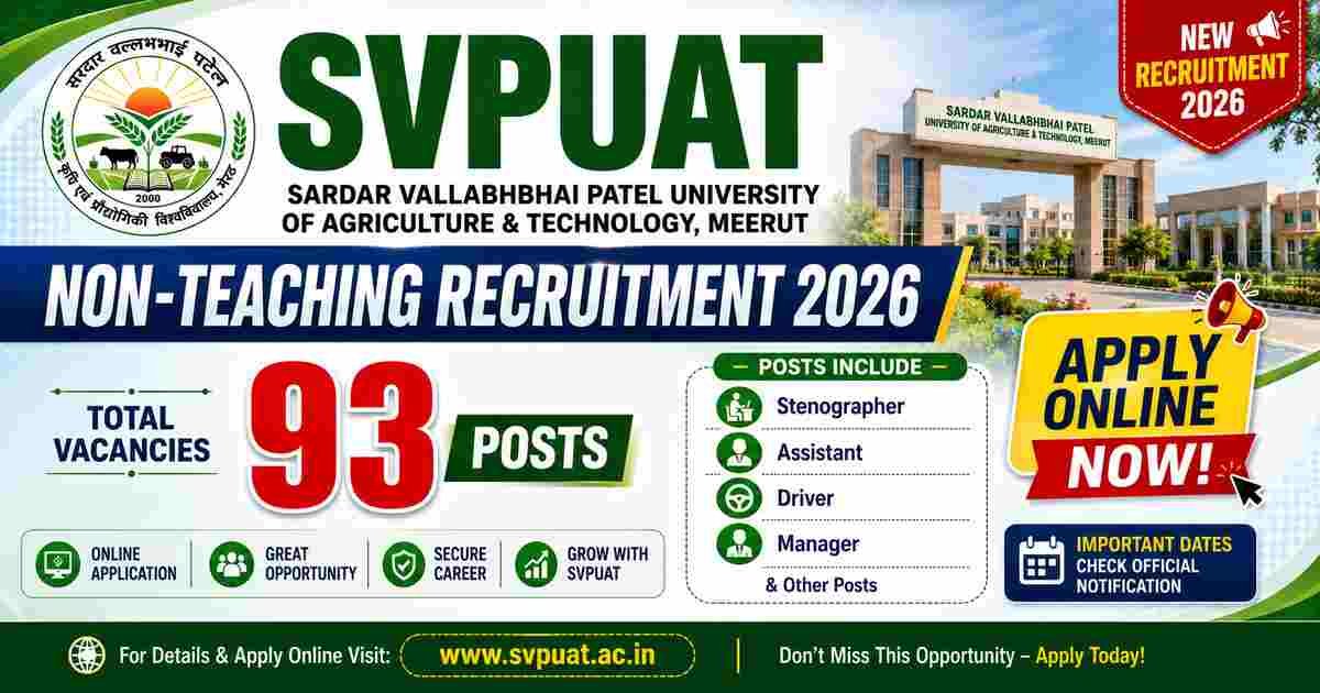 SVPUAT Non-Teaching Recruitment 2026