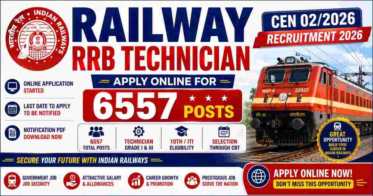 Railway RRB Technician CEN 02/2026 Recruitment 2026