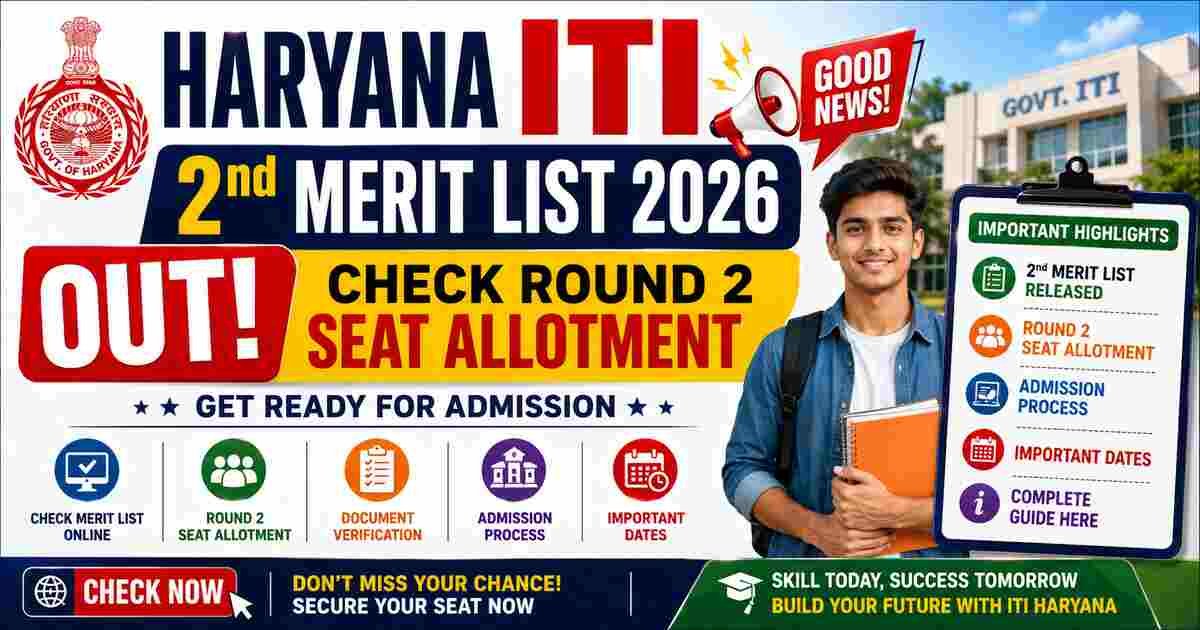 Haryana ITI 2nd Merit List 2026