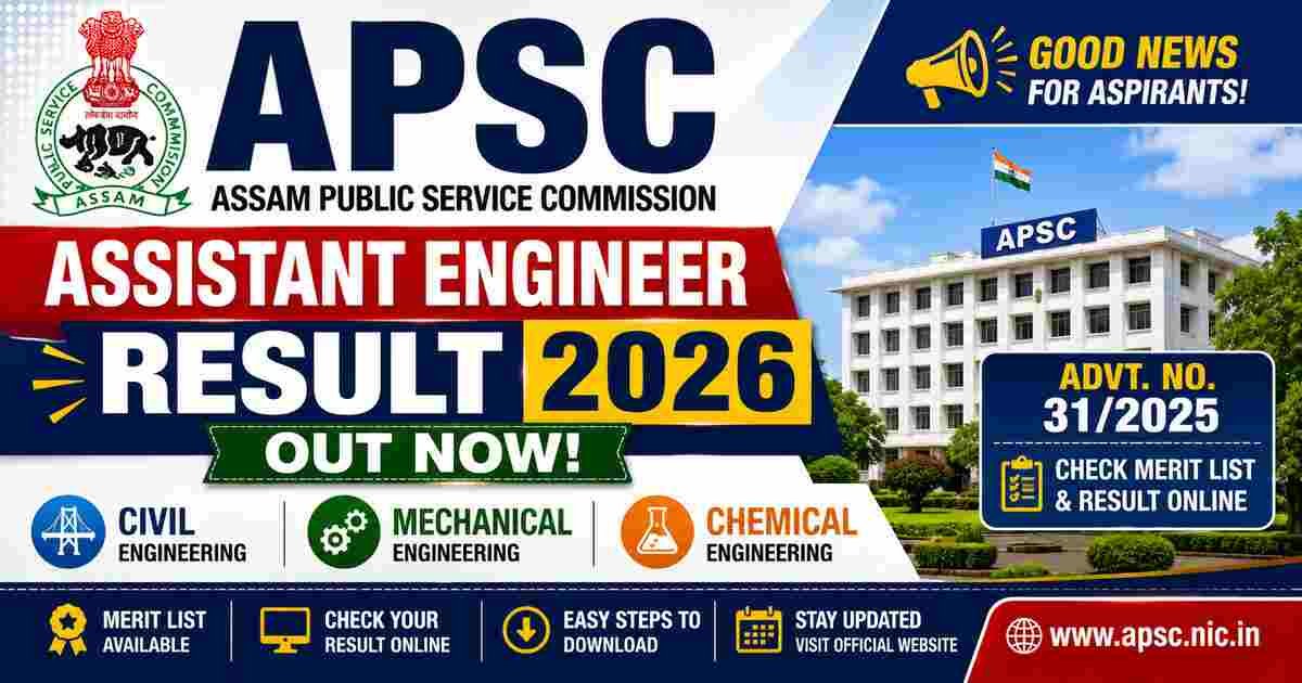 APSC Assistant Engineer Result 2026