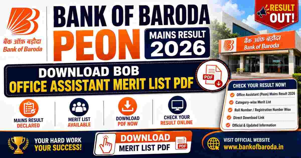 Bank of Baroda Peon Mains Result 2026