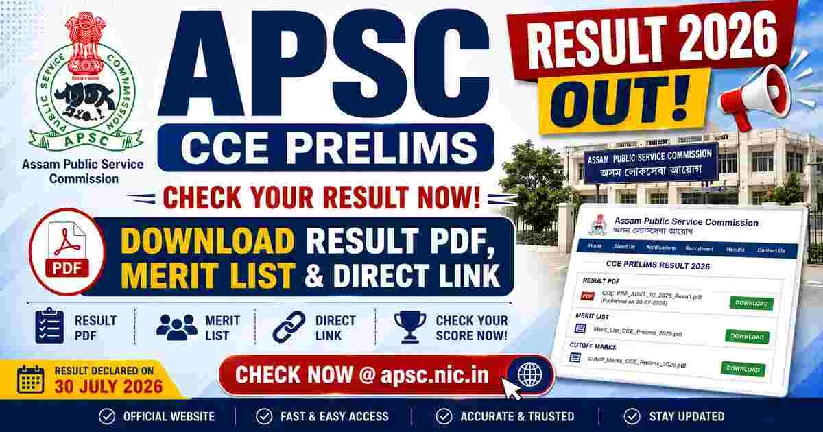 APSC CCE Prelims Result 2026