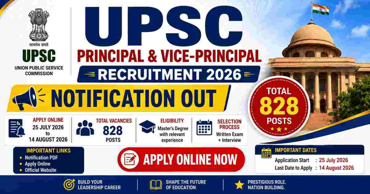 UPSC Principal and Vice-Principal Recruitment 2026